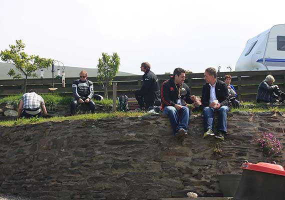 Some TT race spectators enjoying the sun and our refreshments between races